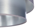Lampa wisząca szaro-srebrna podwójna walec średnica 60 cm 