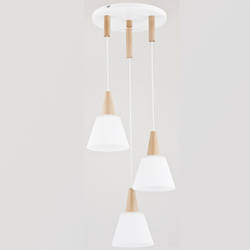 Lampa wisząca do jadalni OPAL 3x E27 wys. 90cm | biały
