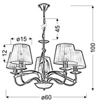 Lampa wisząca chrom / złota wstęga 5xE14 DIVA 35-55064