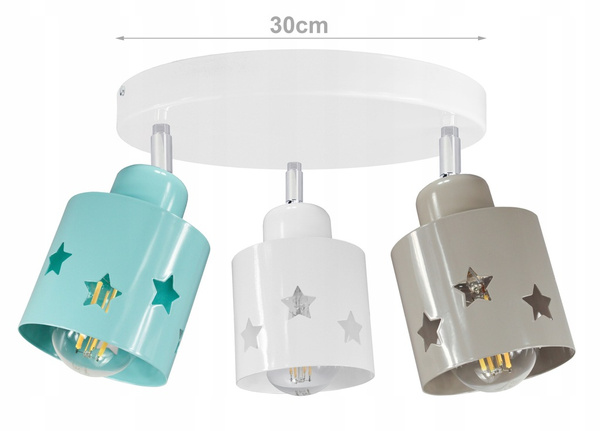 Lampa sufitowa do pokoju dziecka kolorowa Star Loft 3 