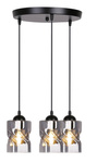 Lampa wisząca czarna/dymiona talerz 3xE27 Felis 33-00200