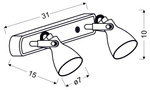Lampa ścienna listwa 2X40W GU10 szary mat ASH 92-64400