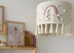 Lampa wisząca do pokoju dziewczynki w stylu Boho Tęcza Pastel Chwosty 35 cm