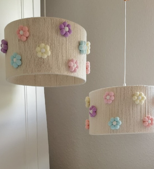 Lampa wisząca do pokoju dziewczynki w stylu Boho Kolorowe Kwiatki 35 cm