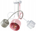 Lampa sufitowa do pokoju dziewczynki 3 punktowa kolorowa Zakręcony Kubeczek 3xE27 Led