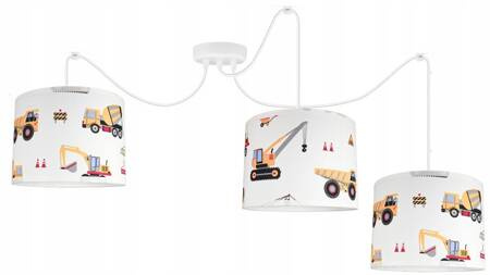 Lampa sufitowa do pokoju chłopca nowoczesna Koparki Pająk 3xE27