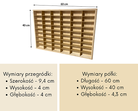 Półka na resoraki Hot Wheels drewniana organizer do pokoju dziecka 54 naturalna 