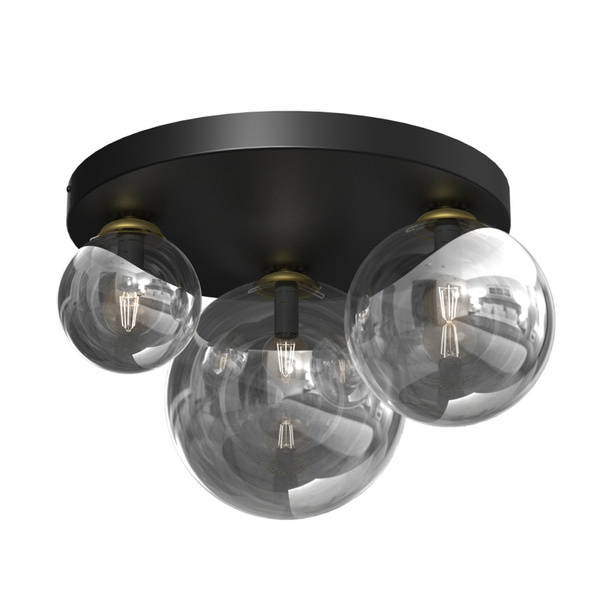 Stylowa lampa sufitowa REFLEX 2xE14 + 1xE27 | Złota