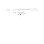 Plafon wewnętrzny loftowy ROTOR IV E27 60W dł. 83cm | czarny