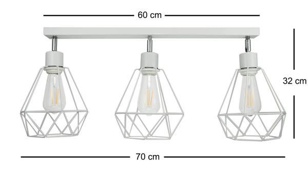 Lampa sufitowa do pokoju dziecięcego szara - druciak w stylu loft Carmen 3xE27