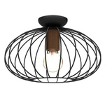 Lampa sufitowa MERIDIANO, MLP7958, czarny/brązowy, 1x60W E27