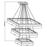 Lampa wisząca kwadraty NERO LED 81,5cm