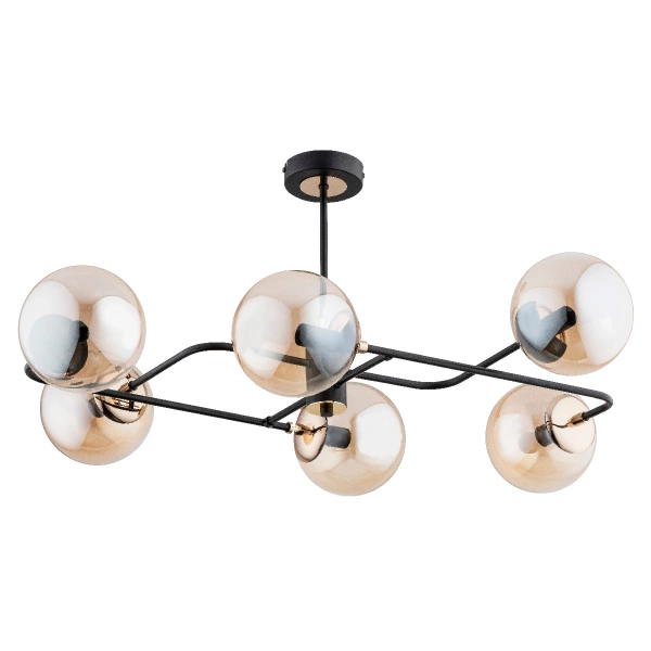 Lampa sufitowa ALFA LENTUS CZARNA 6xE14 62cm | 63023