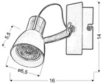 Lampa ścienna kinkiet 1X50W GU10 czarny/miedziany bez żarówki MARKUS 91-35554-M