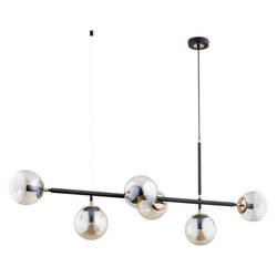 Nowoczesna lampa wisząca PRIMO 6xE14 wys. 100cm | czarny