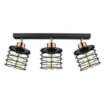 Lampa sufitowa czarna/złota listwa 3xE27 Glob 93-00385