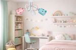 Lampa sufitowa do pokoju dziecka pastelowa Zakręcone Gwiazdki 3xE27 Led 