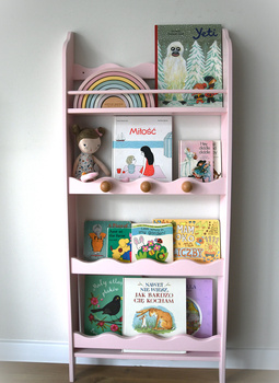 Półka ze sklejki do pokoju dziecka stojąca Falbanka różowa