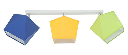 Lampa sufitowa do pokoju dziecka 3- punktowa kolorowa Diament 3xE27 Led