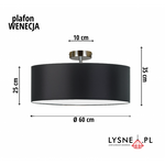 Lampa przysufitowa WENECJA do dziecięcego pokoju fi - 60 cm