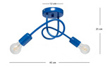Lampa sufitowa do pokoju dziecięcego granatowa Mondo 2xE27 Led 