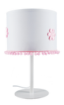 Lampa nocna do pokoju dziewczynki biało-różowa Pompony 1