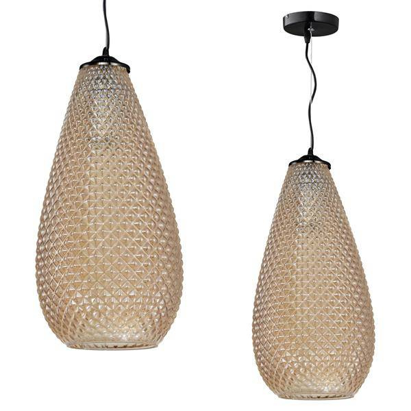 Lampa wisząca kropla PETRA bursztynowy ML5482