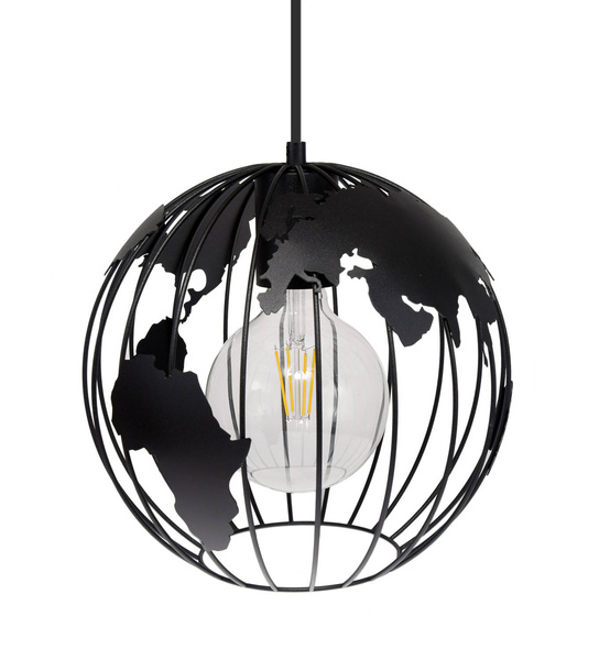 Lampa sufitowa do pokoju dziecięcego 1- punktowa czarna Globus 1xE27 Led 