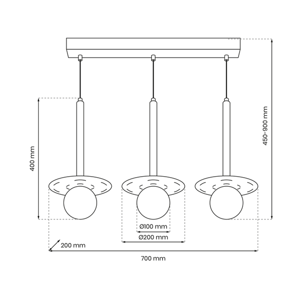 Lampa wisząca FUTURA 3xG9