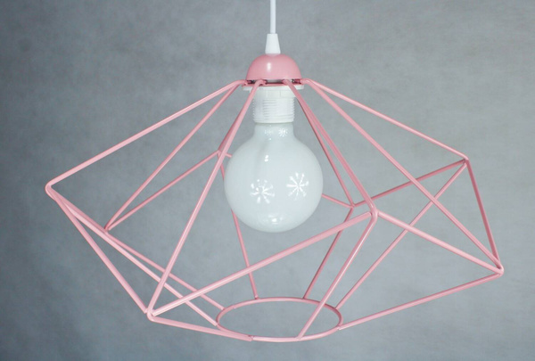 Lampa sufitowa do pokoju dziewczynki różowa Druciak 1