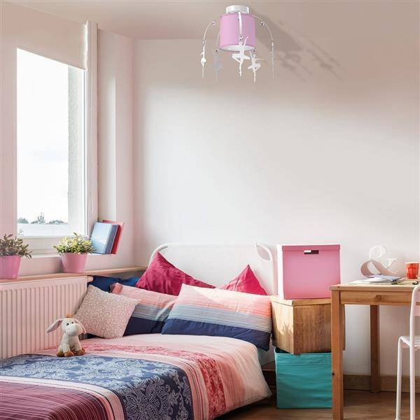 Lampa sufitowa dziecięca z abażurem BALETNICA różowy śr. 35cm