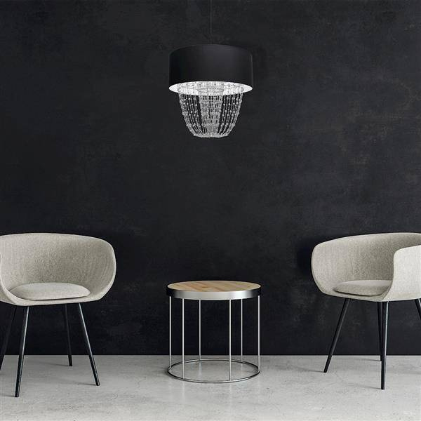 Nowoczesna lampa wisząca ALMERIA BLACK/CHROME 1xE27 MLP6432