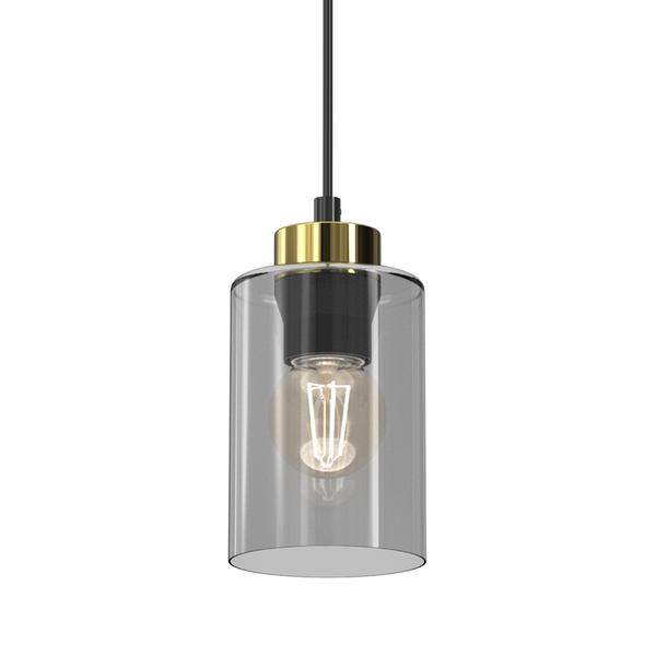 Lampa wisząca CHIC, MLP8383, czarny/złoty/dymiony, 1x60W E27