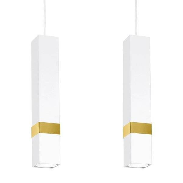 Nowoczesna lampa wisząca listwa VIDAR WHITE/GOLD 3xGU10 MLP6276
