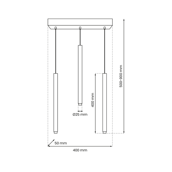 Lampa wisząca MONZA, MLP8840, czarna, 3x8W G9