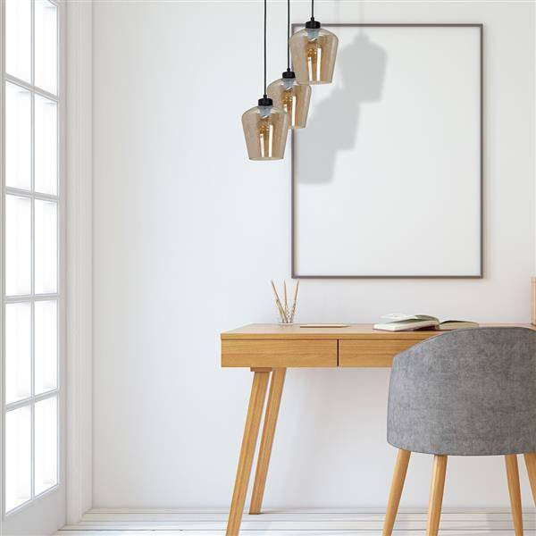 Nowoczesna lampa wisząca koło SANTIAGO AMBER MLP6613