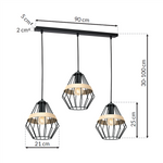Lampa wisząca INDUSTRIALNA CLIFF BLACK 3xE27 MLP5525