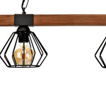 Industrialna lampa wisząca ULF BLACK / WOOD 2xE27 60W MLP6192
