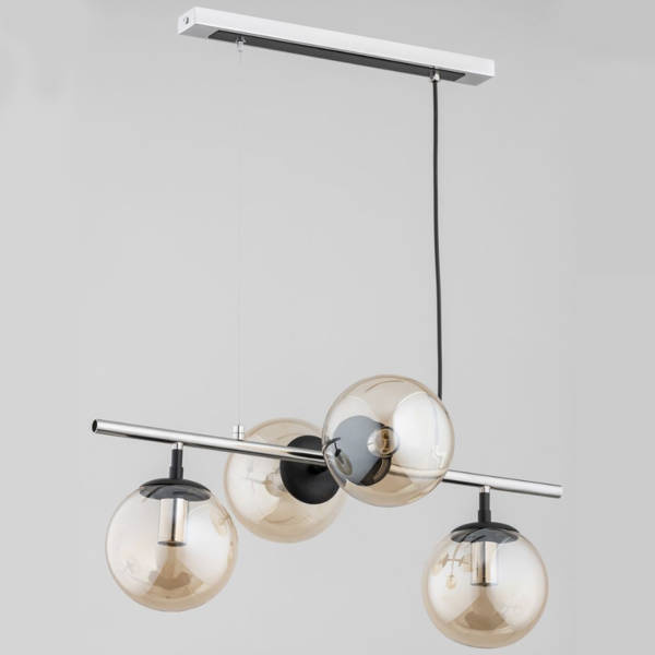 Nowoczesna lampa wisząca GINGER 4xE14 wys. 75cm | chrom