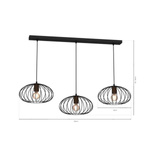 Lampa wisząca MERIDIANO, MLP7960, czarny/brązowy, 3x60W E27