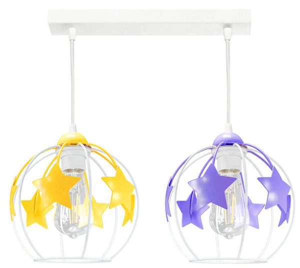 Lampa sufitowa do pokoju dziecka kolorowa Gwiazdki Kule 3xE27