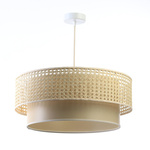 Lampa w stylu Boho  Rotang z naturalnego ratanu, beżowa- średnica 40 cm 