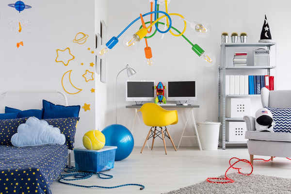 Lampa sufitowa do pokoju dziecka kolorowa Magiczny Zawijas 5xE27 Led 