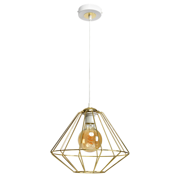 Lampa wisząca INDUSTRIALNA LUPO WHITE/GOLD 1xE27 MLP6266