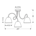 Lampa sufitowa chromowa szklany klosz 3x40W E14 Elf Candellux 33-72580