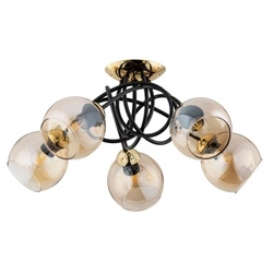 Lampa sufitowa ALFA MODENA CZARNA 5xE27 60cm | 63176
