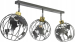 Lampa sufitowa do pokoju młodzieżowego szara Zakręcony Globus 3xE27 Led