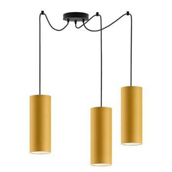 Lampa wisząca dla chłopca i dziewczynki musztardowe abażury VIZELA T3