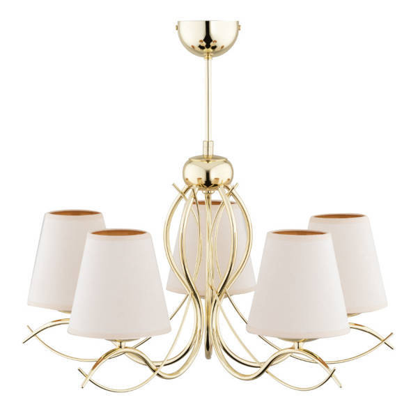 Lampa sufitowa żyrandol HELIUM 5x E14 wys. 54cm | złoty