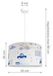 Lampa sufitowa dla chłopca w Autka niebieskie 1xE27 LED